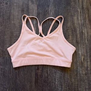 Pink cross back sports bra